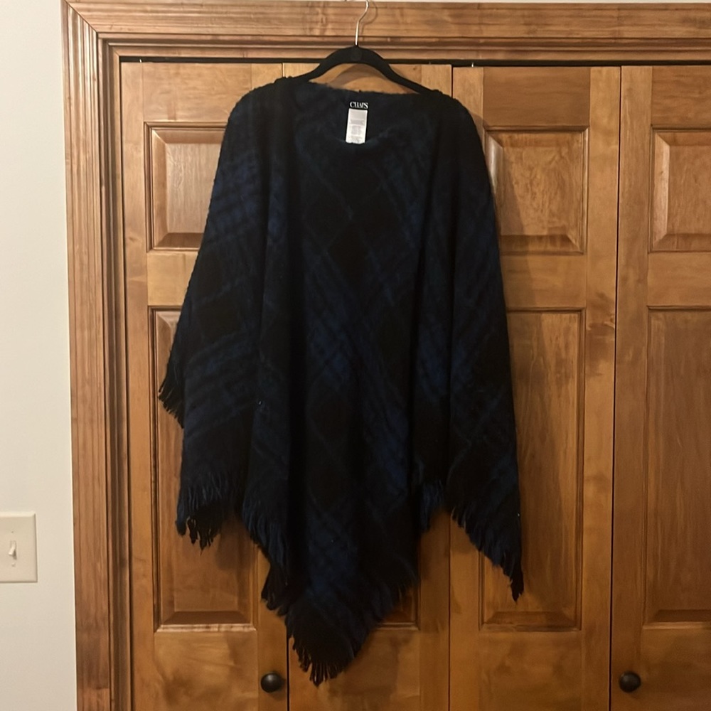 Chaps plaid poncho